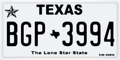 TX license plate BGP3994