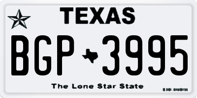 TX license plate BGP3995