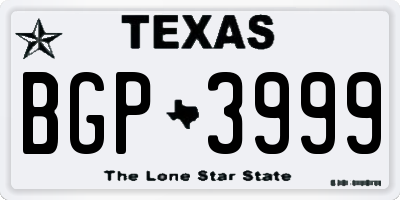 TX license plate BGP3999