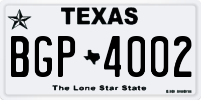 TX license plate BGP4002