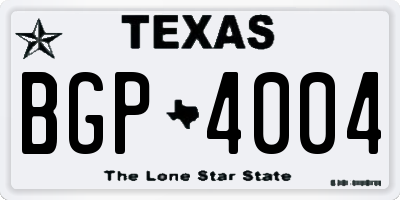 TX license plate BGP4004