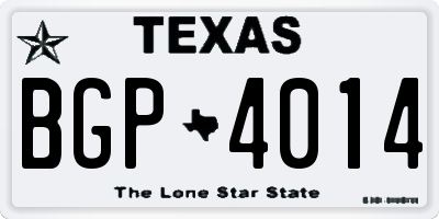 TX license plate BGP4014