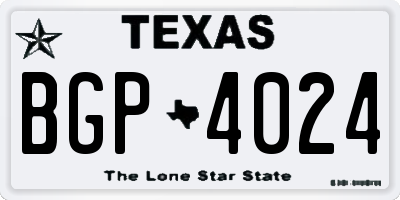TX license plate BGP4024