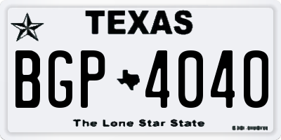 TX license plate BGP4040