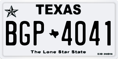 TX license plate BGP4041
