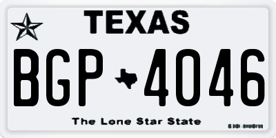 TX license plate BGP4046