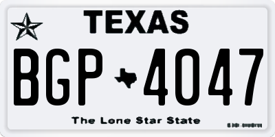 TX license plate BGP4047