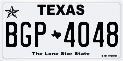 TX license plate BGP4048