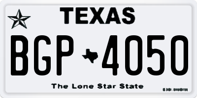 TX license plate BGP4050