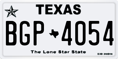 TX license plate BGP4054