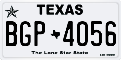 TX license plate BGP4056