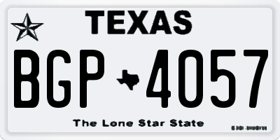 TX license plate BGP4057