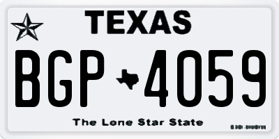 TX license plate BGP4059