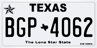 TX license plate BGP4062