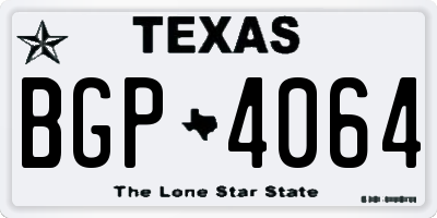 TX license plate BGP4064