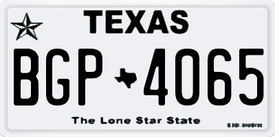 TX license plate BGP4065