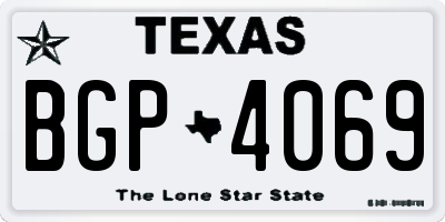 TX license plate BGP4069