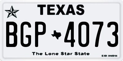TX license plate BGP4073