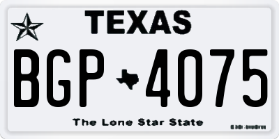 TX license plate BGP4075