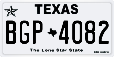 TX license plate BGP4082