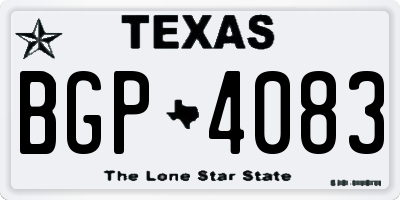TX license plate BGP4083