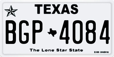 TX license plate BGP4084