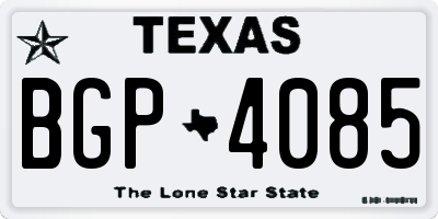 TX license plate BGP4085
