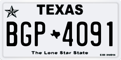 TX license plate BGP4091