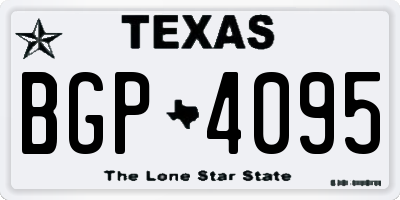 TX license plate BGP4095