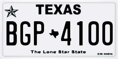 TX license plate BGP4100
