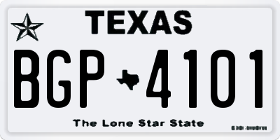 TX license plate BGP4101