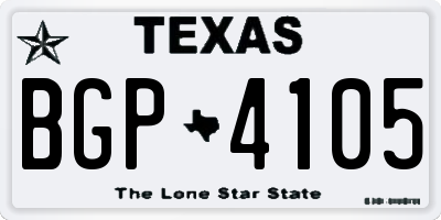 TX license plate BGP4105