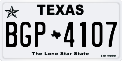 TX license plate BGP4107