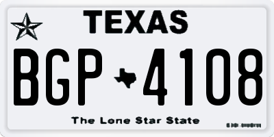 TX license plate BGP4108