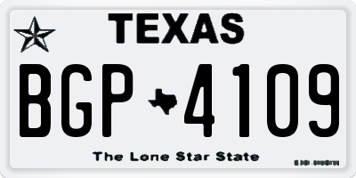 TX license plate BGP4109