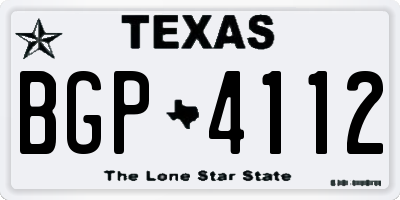 TX license plate BGP4112