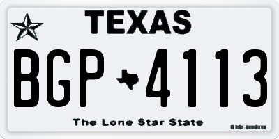 TX license plate BGP4113