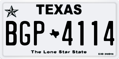 TX license plate BGP4114