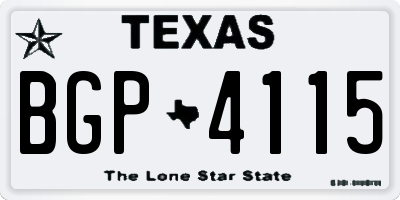 TX license plate BGP4115