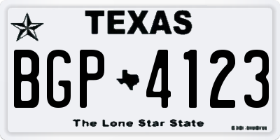 TX license plate BGP4123