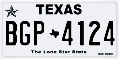 TX license plate BGP4124
