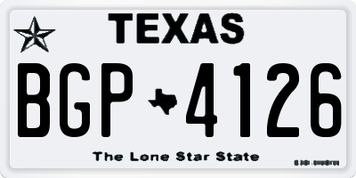 TX license plate BGP4126