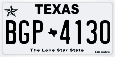 TX license plate BGP4130