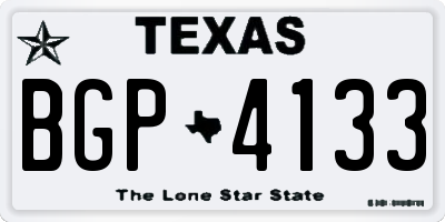 TX license plate BGP4133