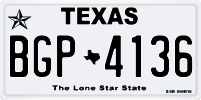 TX license plate BGP4136