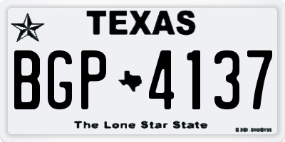 TX license plate BGP4137