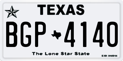 TX license plate BGP4140