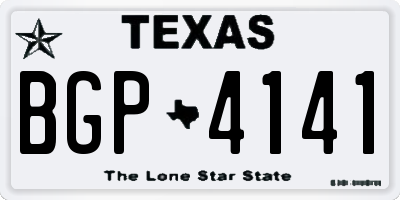 TX license plate BGP4141