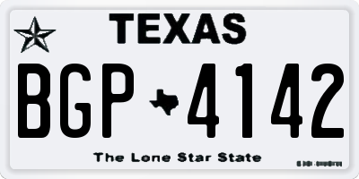 TX license plate BGP4142