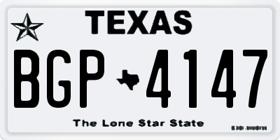 TX license plate BGP4147
